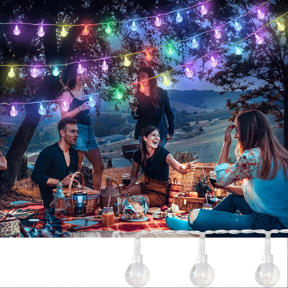 Guirlande Extérieure De Boules Multicolore stylé