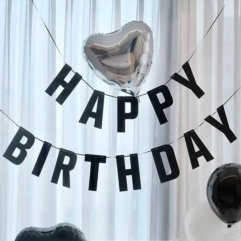 Guirlande Happy Birthday Noire Originale