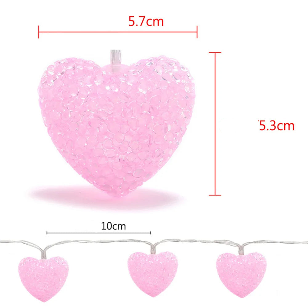 Guirlande Lumineuse Cœurs Roses durable