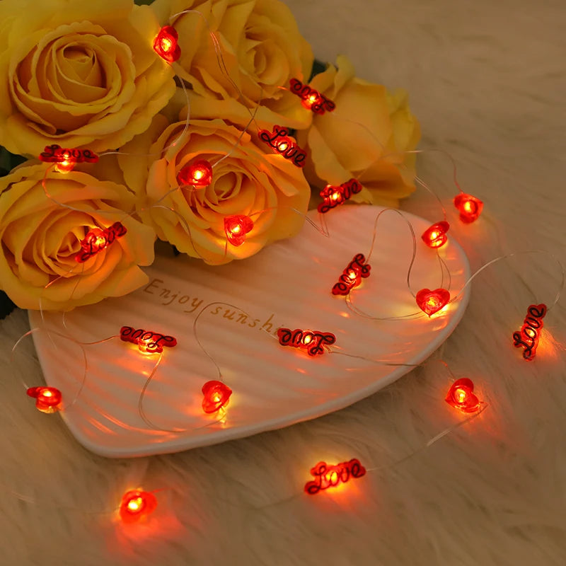 Guirlande Lumineuse Cœurs et Love