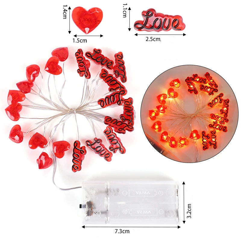 Guirlande Lumineuse Cœurs et Love durable