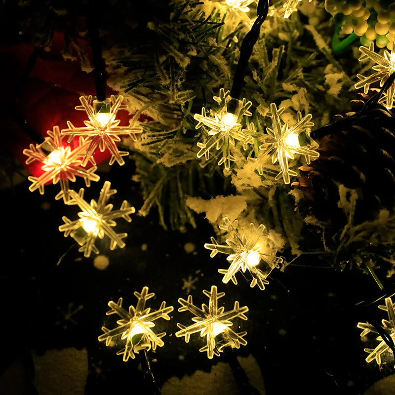 Guirlande Lumineuse Flocons De Noël Blanc Chaud