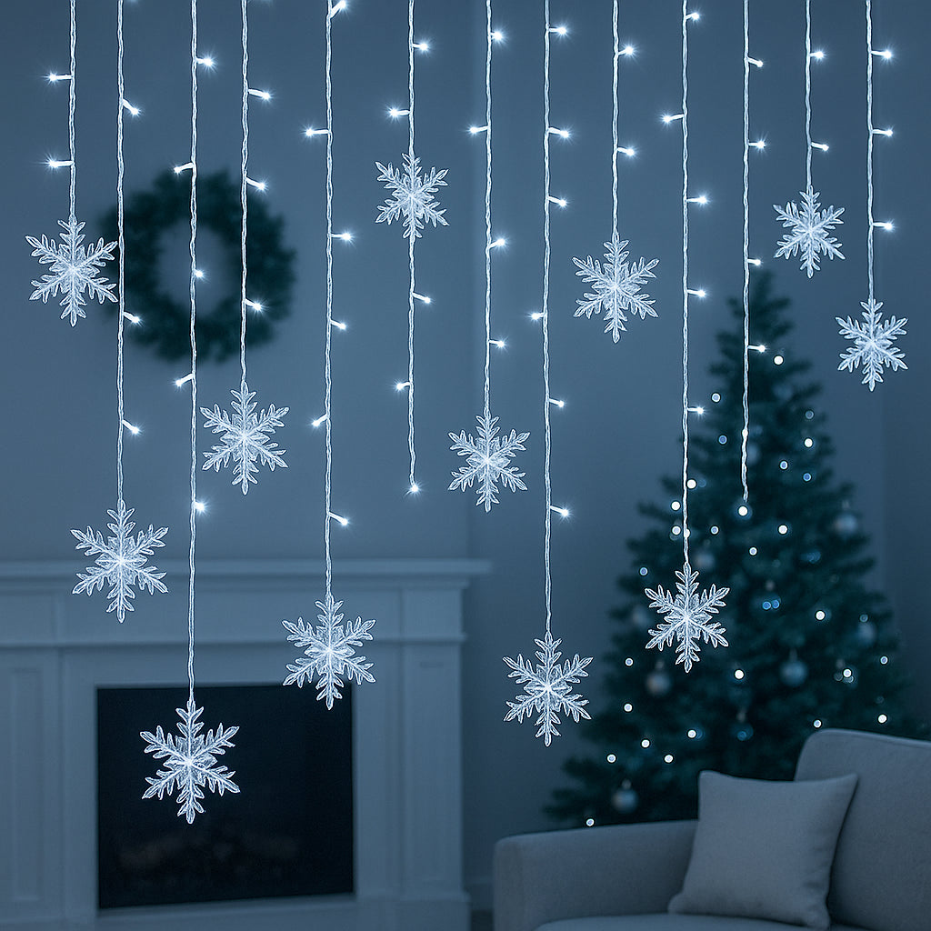 Guirlande Lumineuse Flocons de Neige Blanc Froid