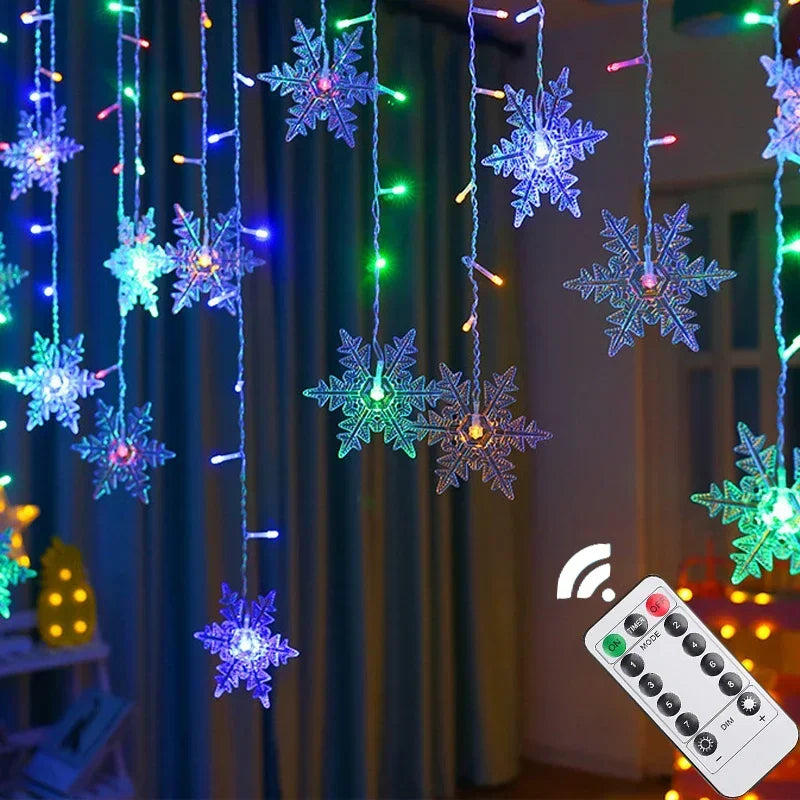 Guirlande Lumineuse Flocons de Neige Multicolore élégante