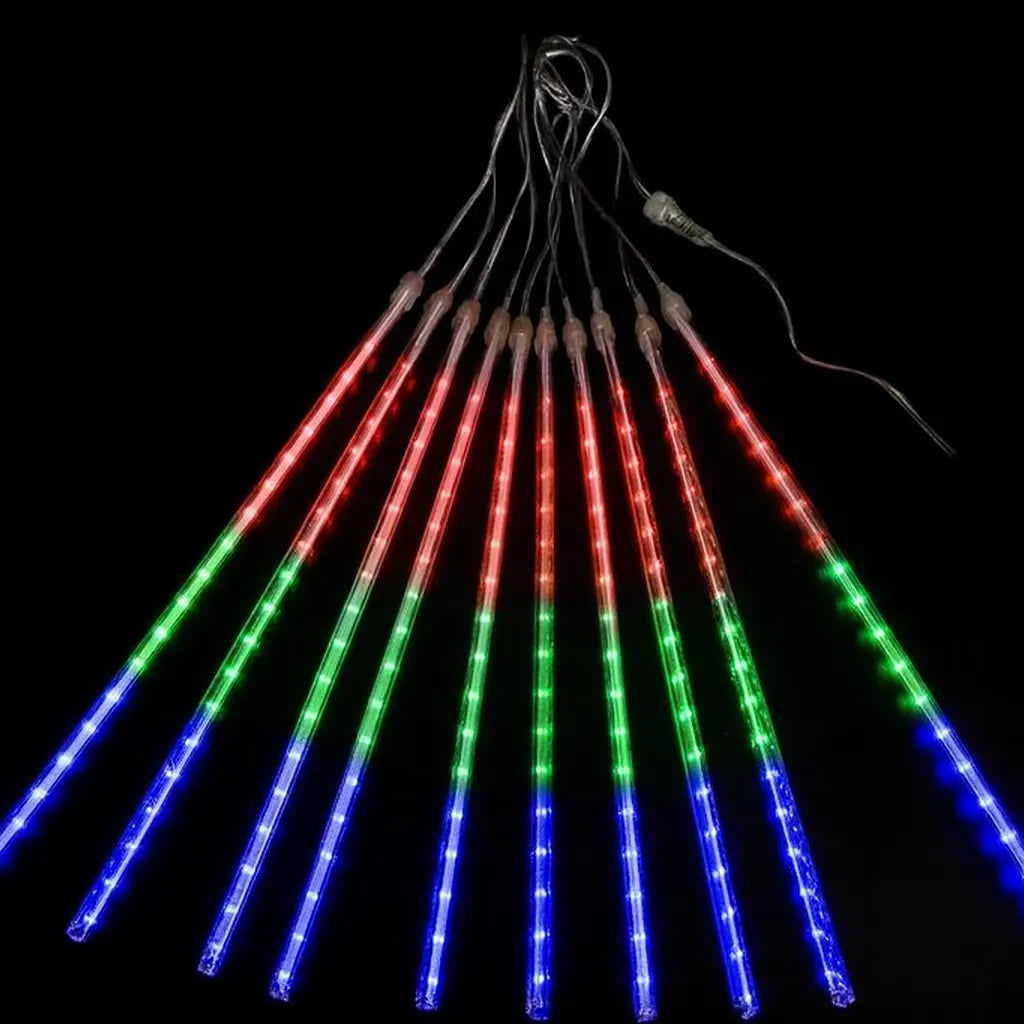 Guirlande Lumineuse LED Pluie Multicolore 10 Tubes