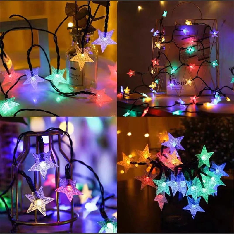 Guirlande Lumineuse Noël Étoiles Multicolores chic