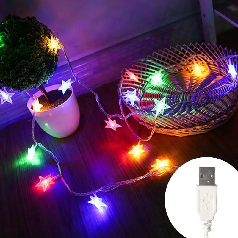 Guirlande Lumineuse Étoile Multicolore USB