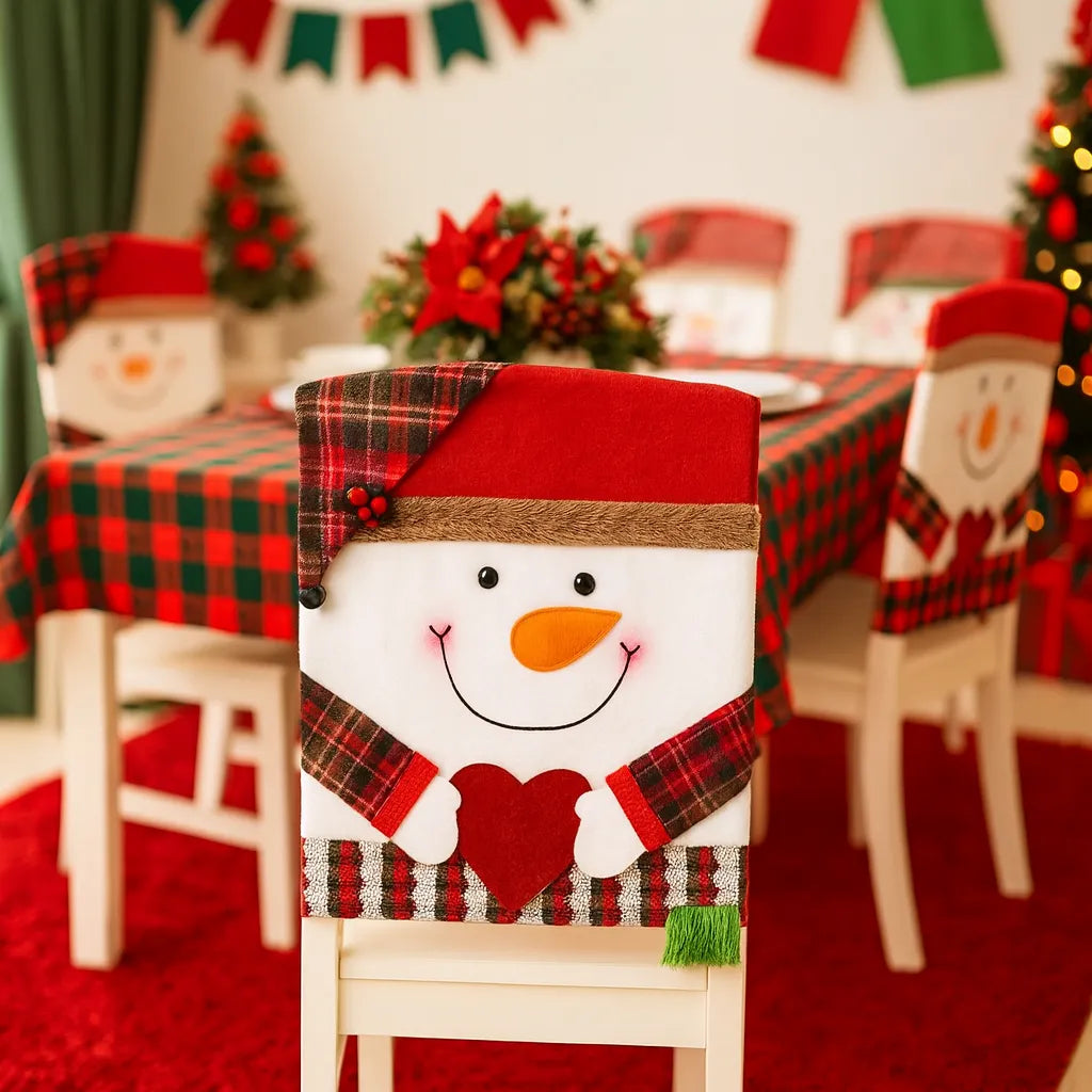 Housse de Chaise Déco Noël Bonhomme