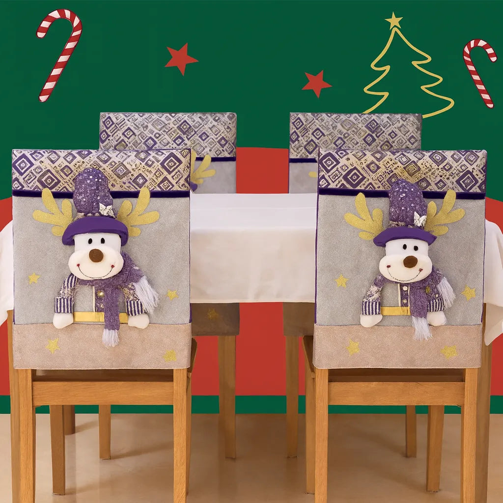 Housse de Chaise Noël Rennes Violette