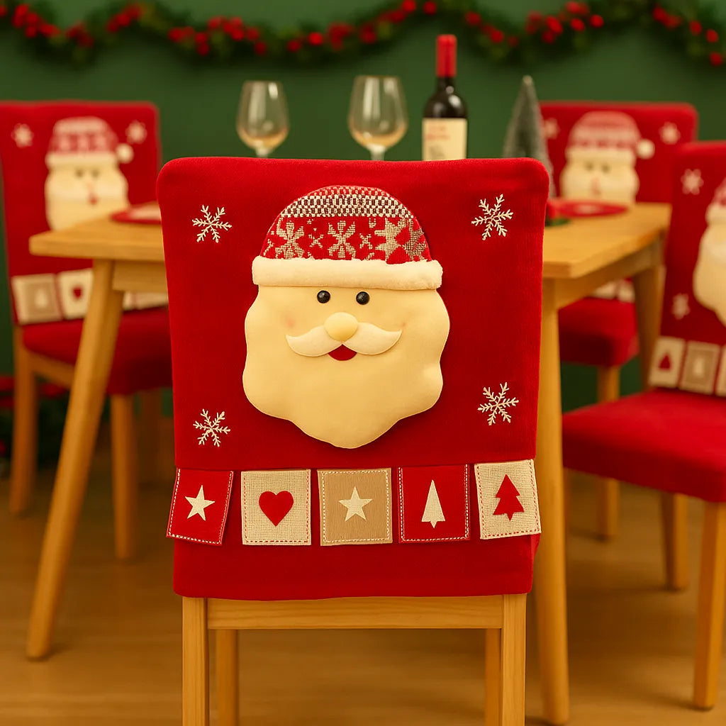 Housse de Chaise Père Noël en Relief