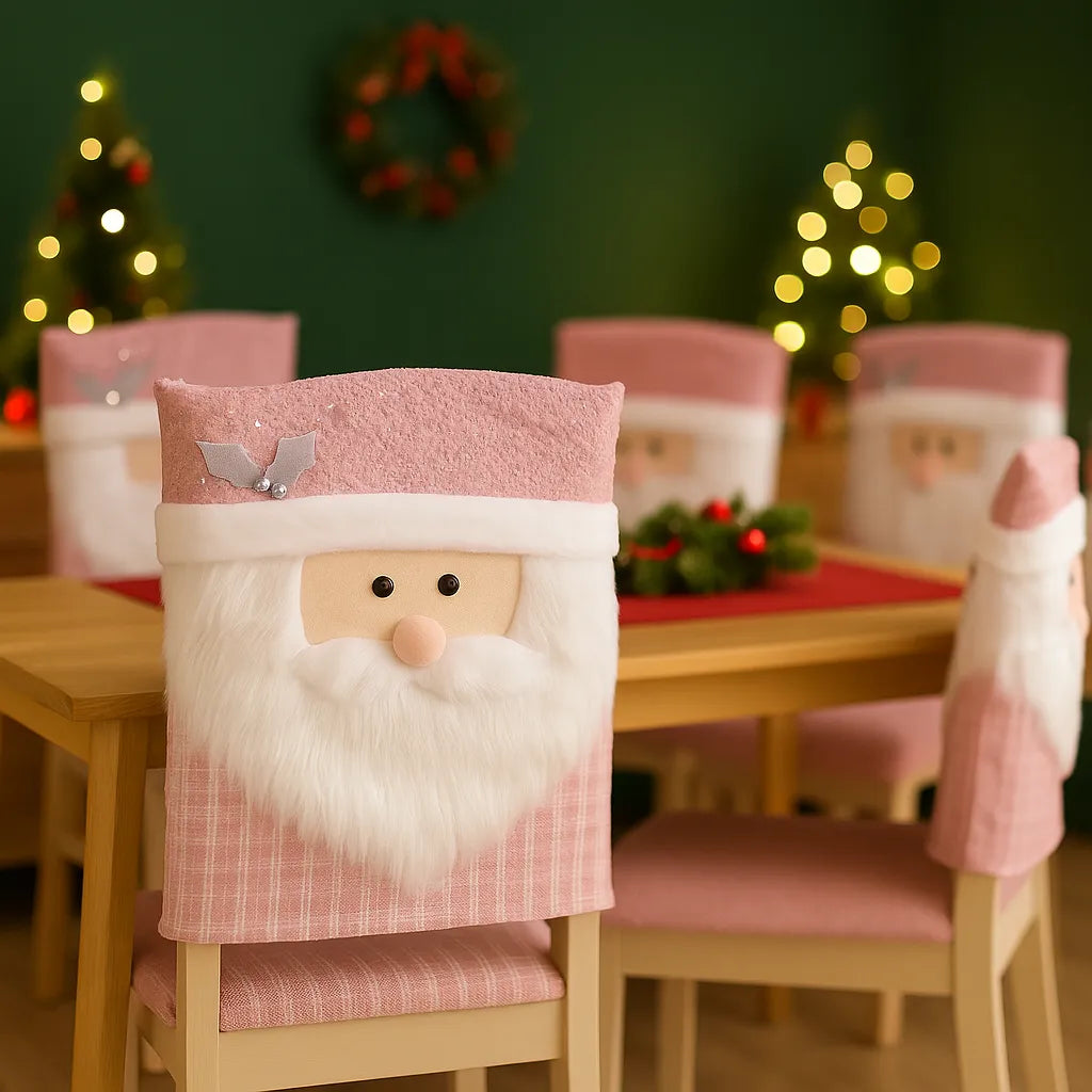 Housse de Chaise Rose Père Noël