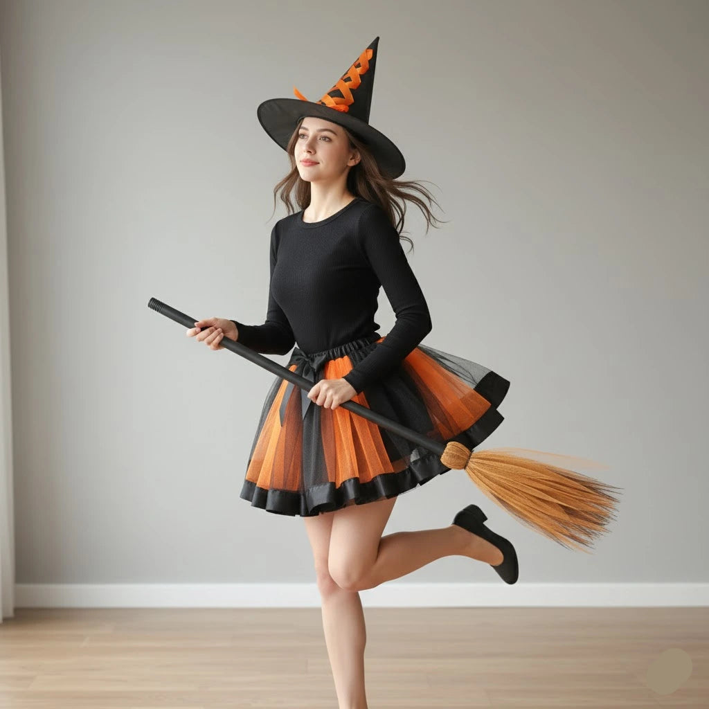 Jupe en Tulle Orange Sorcière