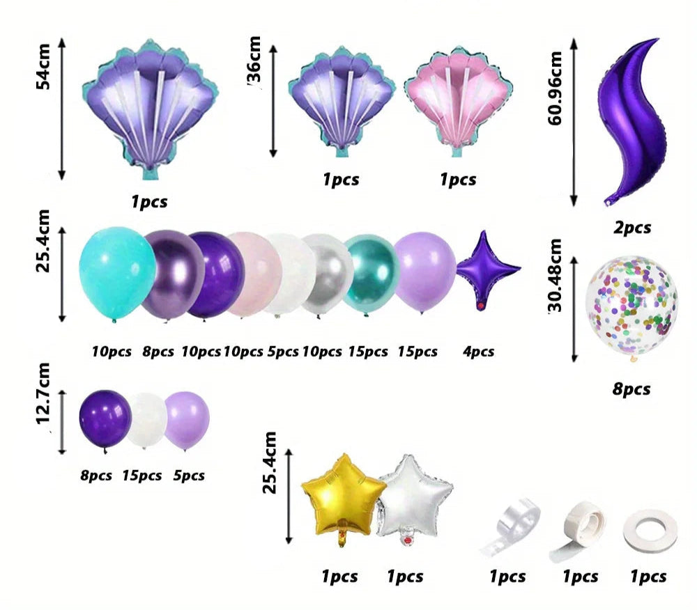 Kit Arche de Ballons Thème Sirène Pratique