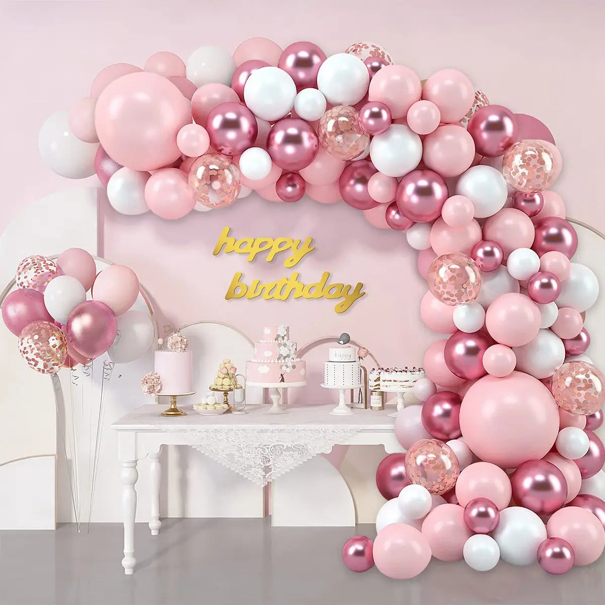 Kit Ballons Arche Thème Rose Original
