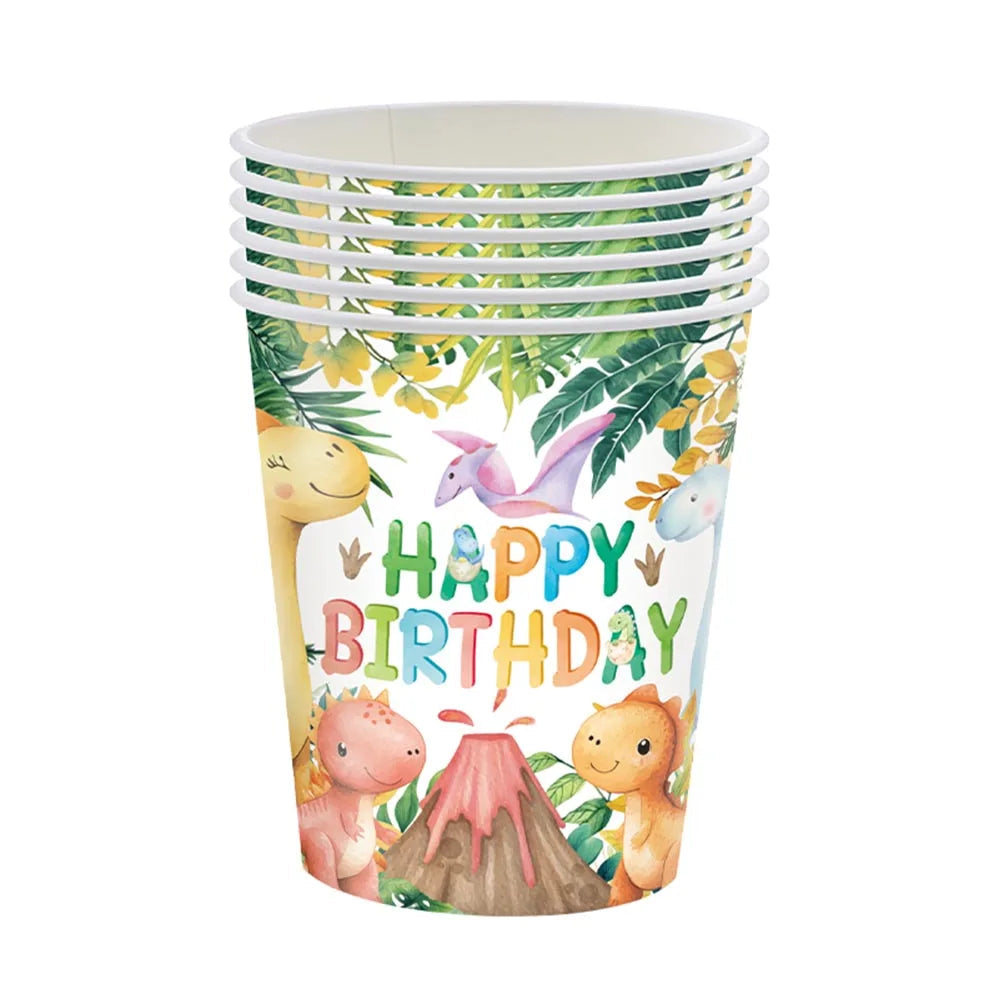 Kit Vaisselle Happy Birthday Dinosaure Gobelets