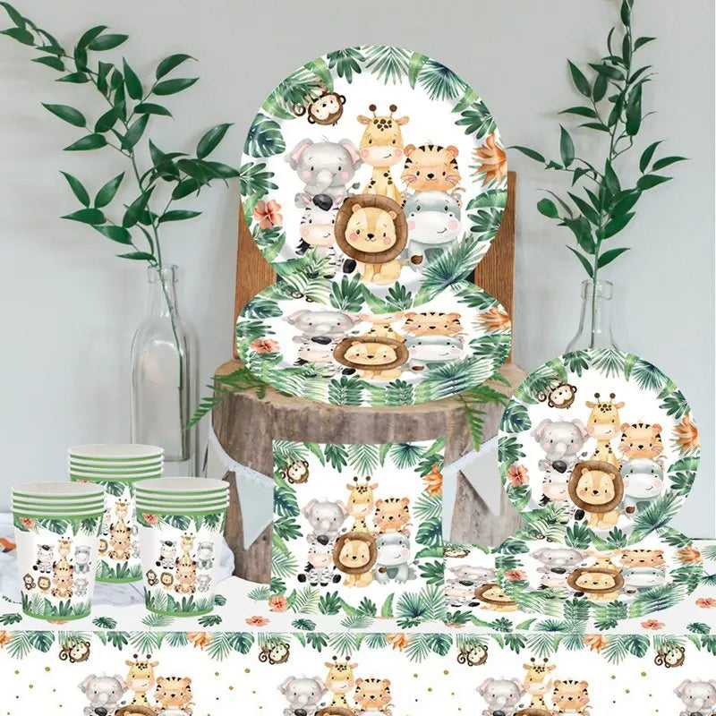 Kit Vaisselle Jungle Papier