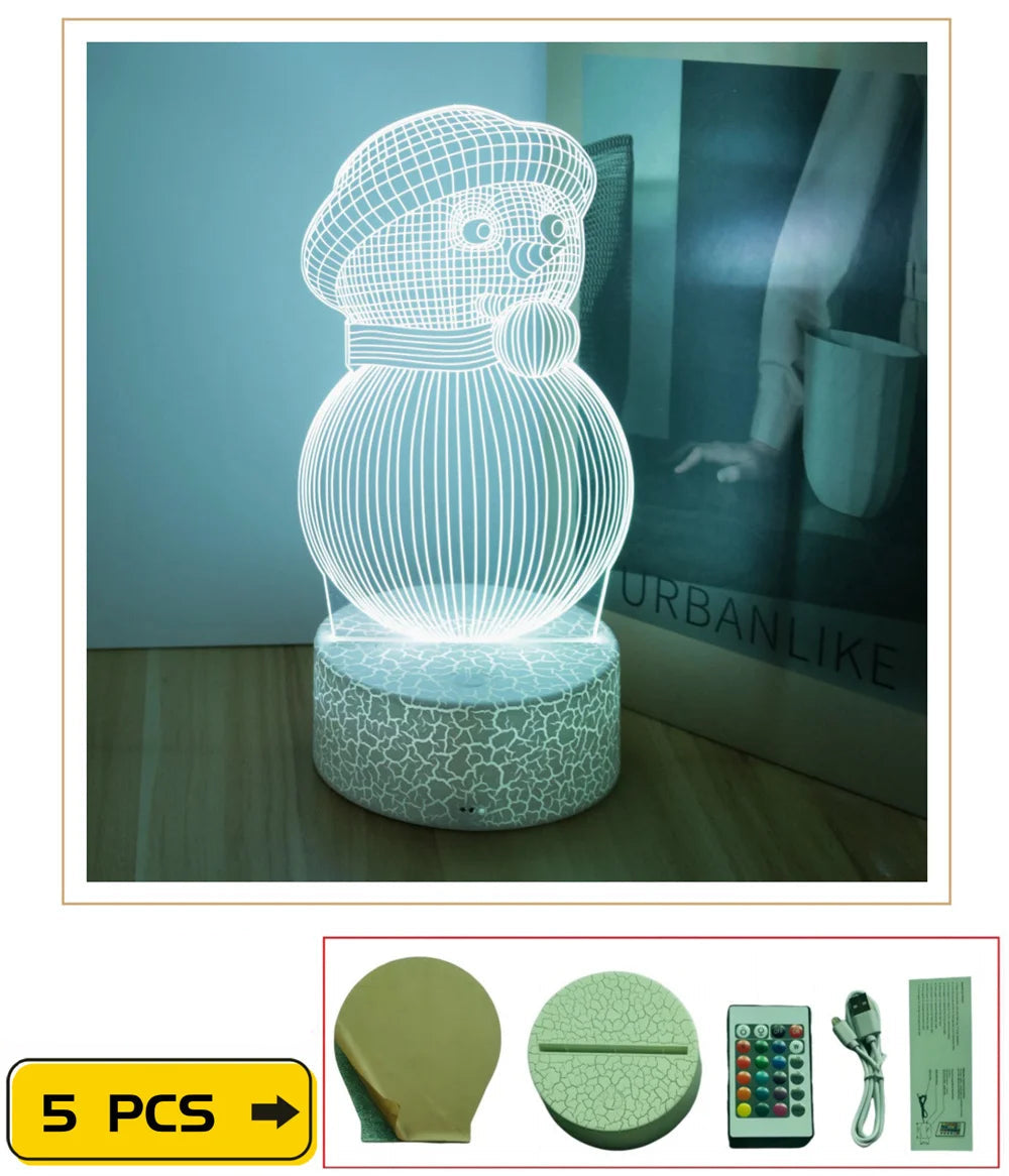 Lampe Bonhomme de Neige Effet 3D Original chic
