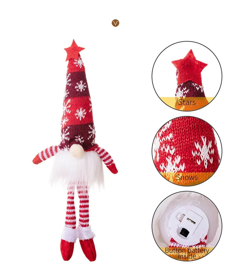 Lampe Gnome LED Rouge chic détaillé