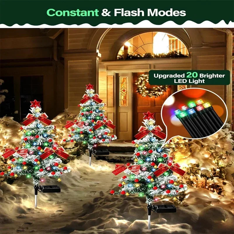 Lampe Solaire Sapin de Noël Colorée