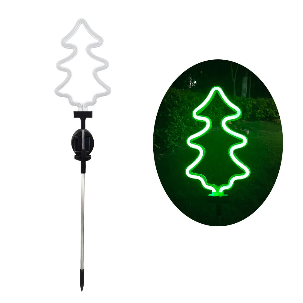 Lampe Solaire Sapin de Noël Fluorescent Unique