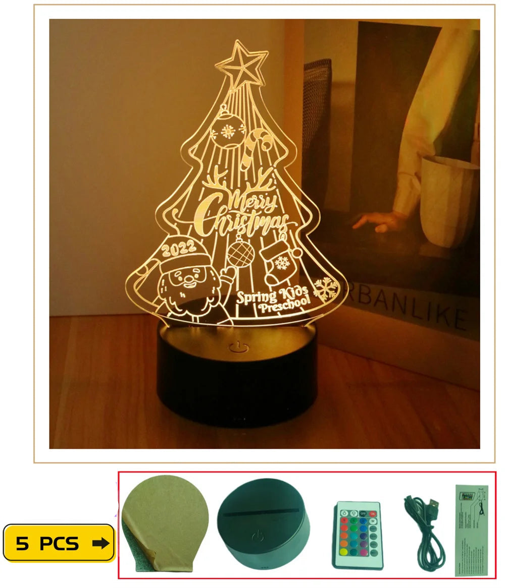 Lampe de Noël Merry Christmas chic