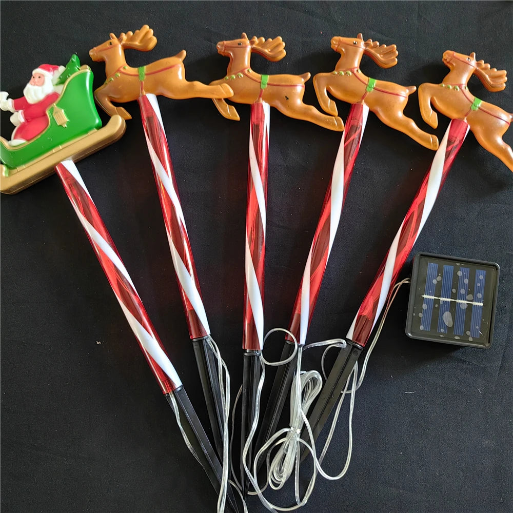 Lampes Solaires Traîneau Père Noël Durable