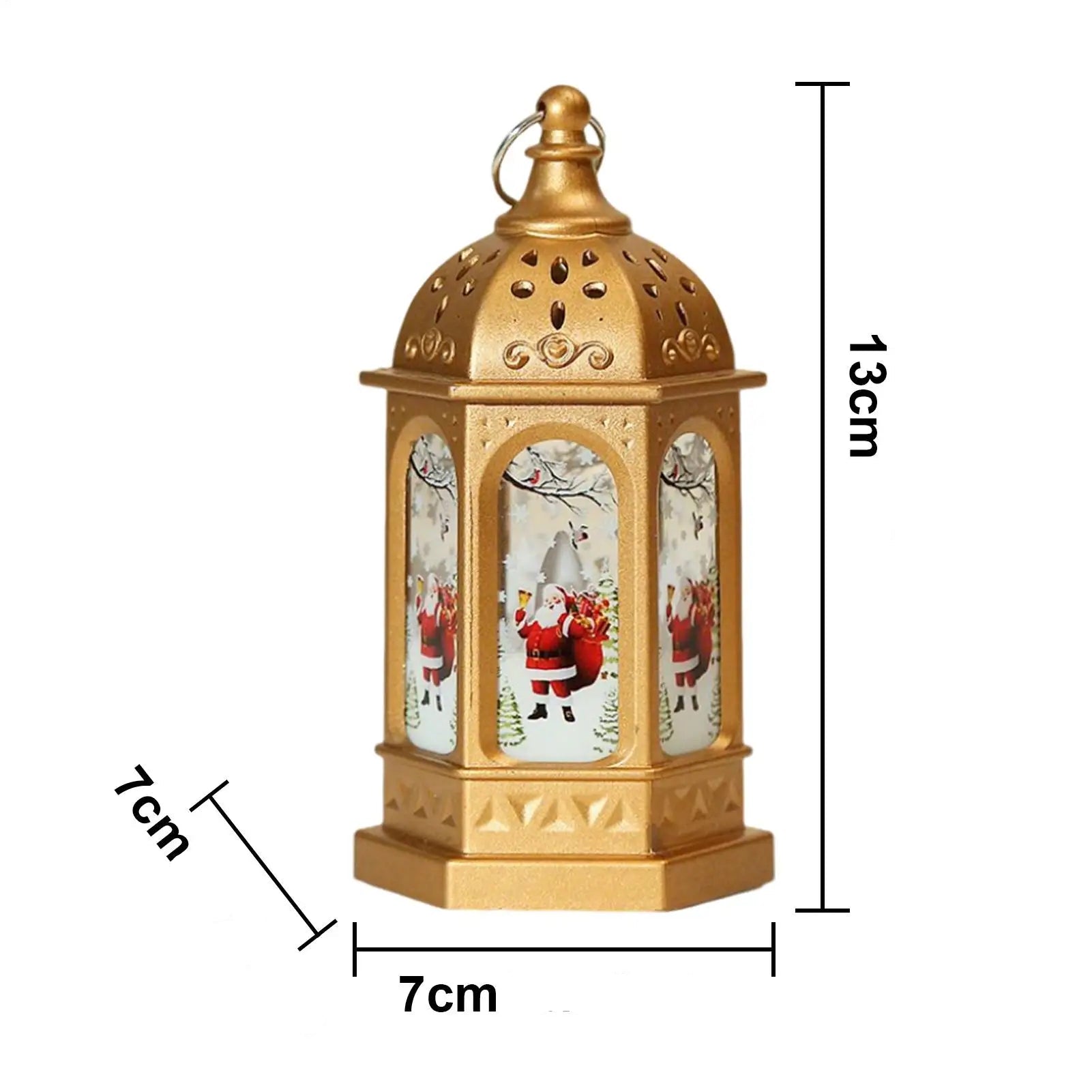 Lanterne Dorée Père Noël stylé