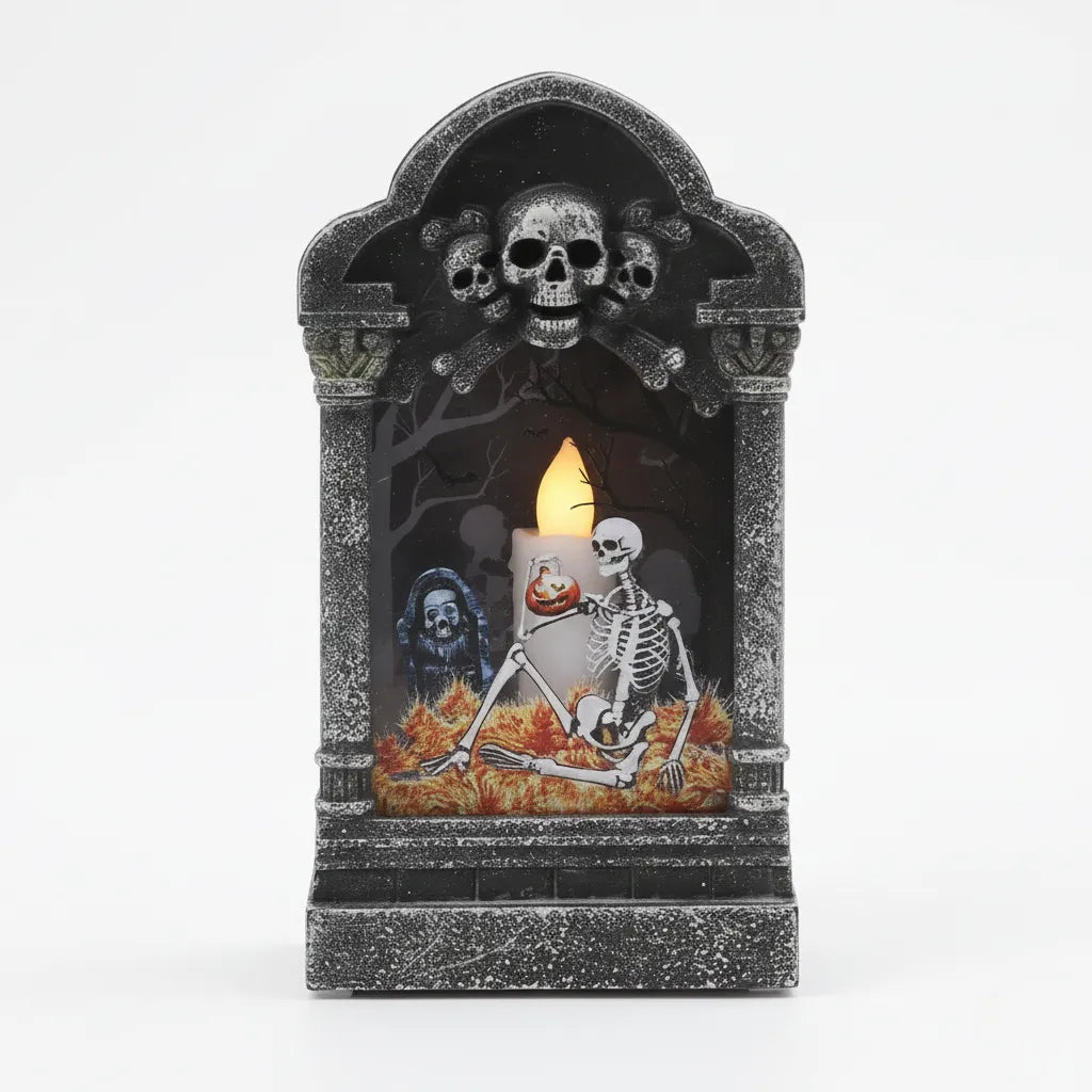 Lanterne Originale Pierre Tombale Réaliste