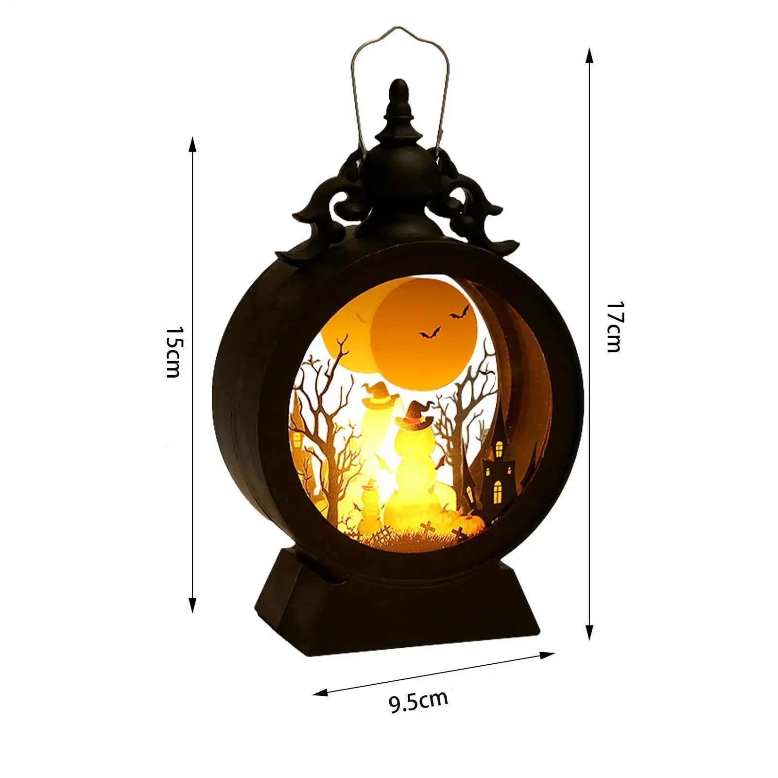 Lanterne Ronde Citrouille Halloween minimaliste