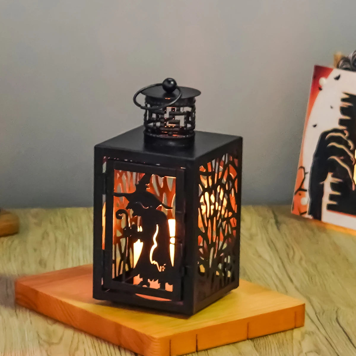 Lanterne Sorcière Halloween en Fer distingué