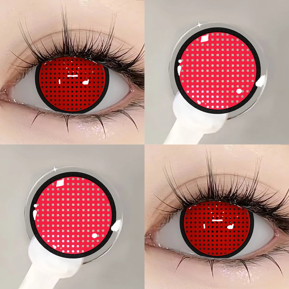 Lentilles Halloween Rouges Quadrillage Chic