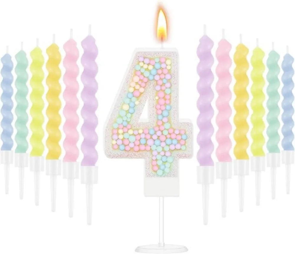Lot de Bougies Anniversaire Pastel 4