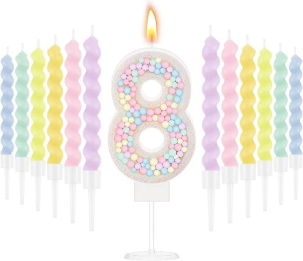 Lot de Bougies Anniversaire Pastel 8