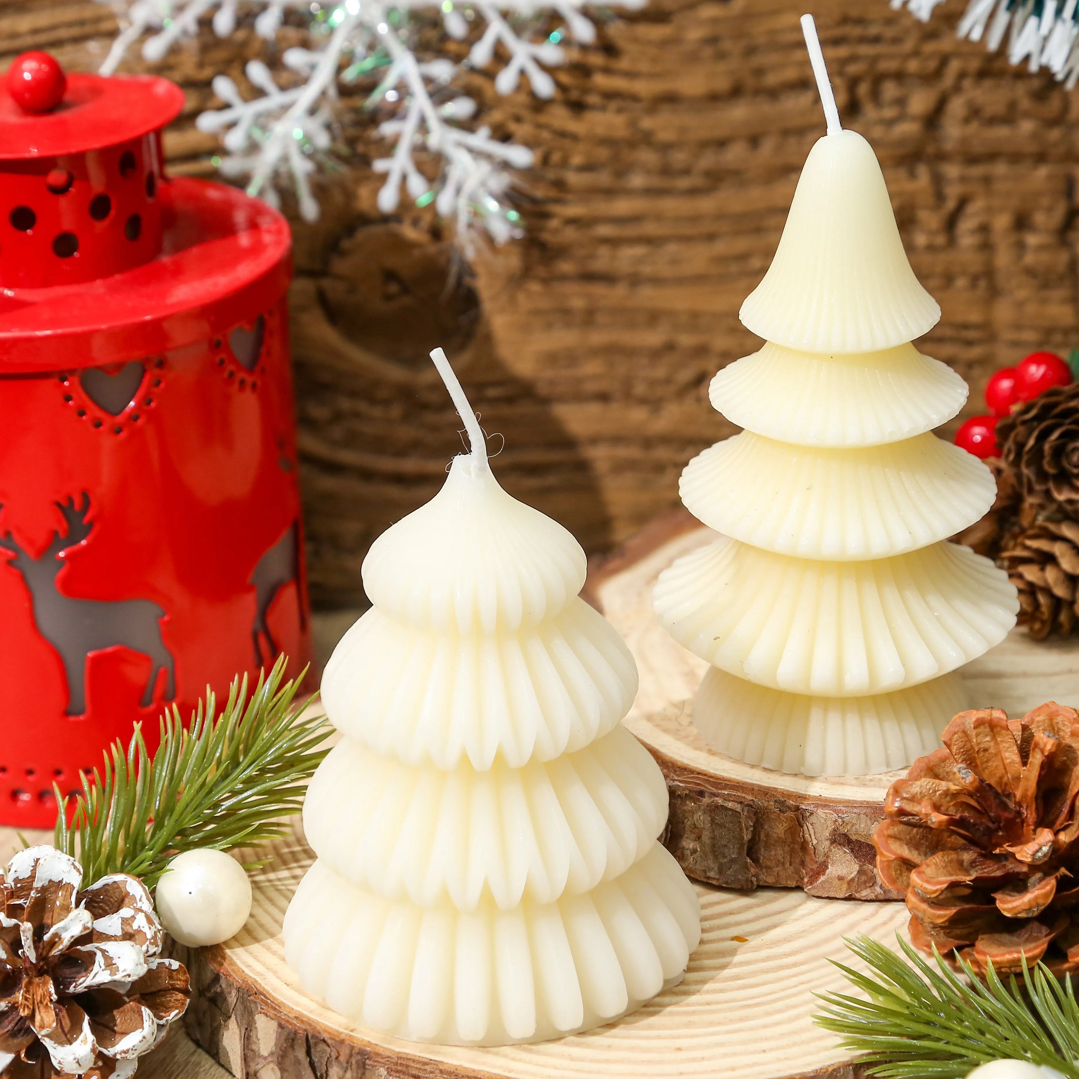 Lot de Bougies Sapin Blanches Classique