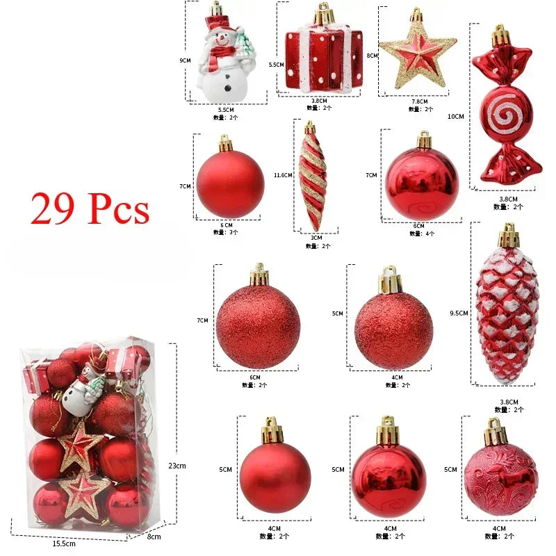 Lot de Boules Décoratives Rouges