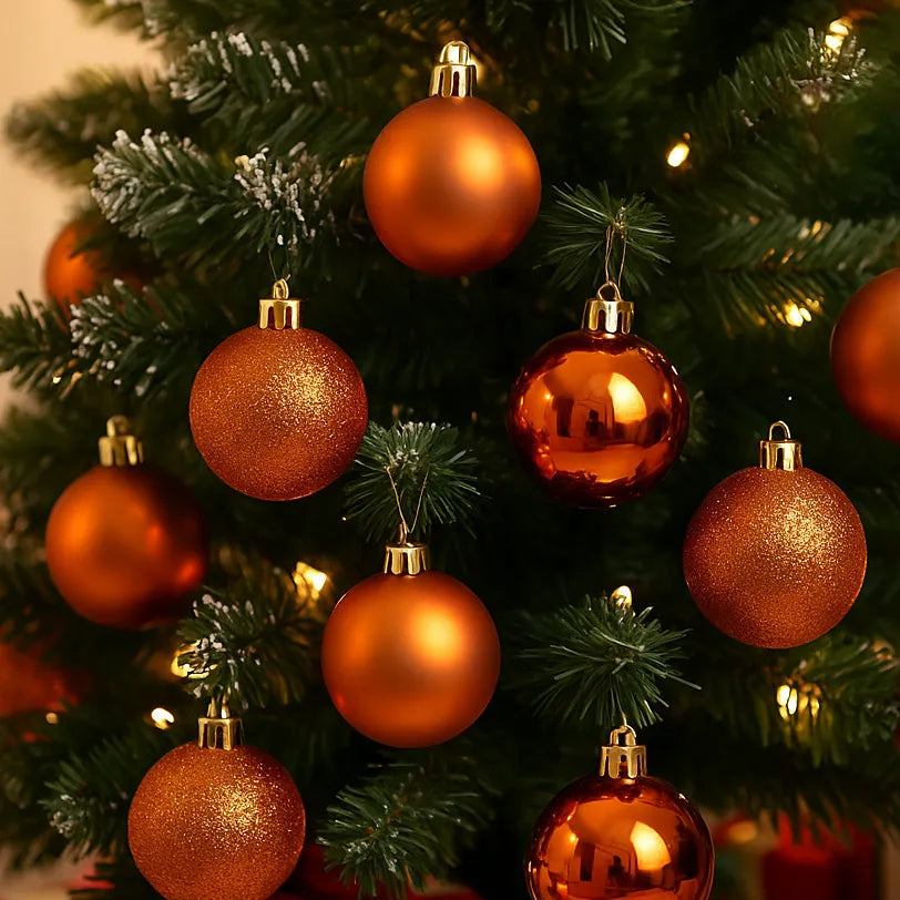 Lot de Boules de Noël Orange