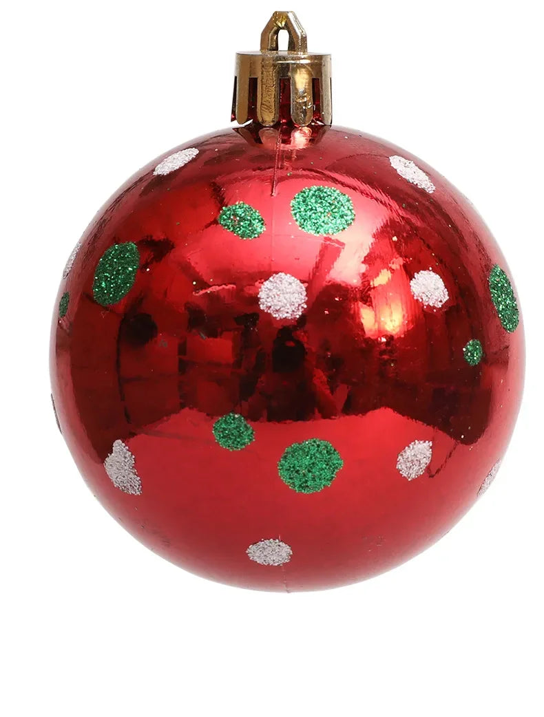 Lot de Boules de Noël à Pois Rouge