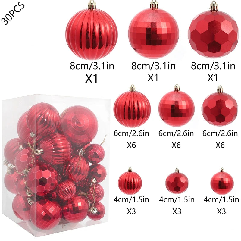 Lot de Boules de Noël Rouges Modernes