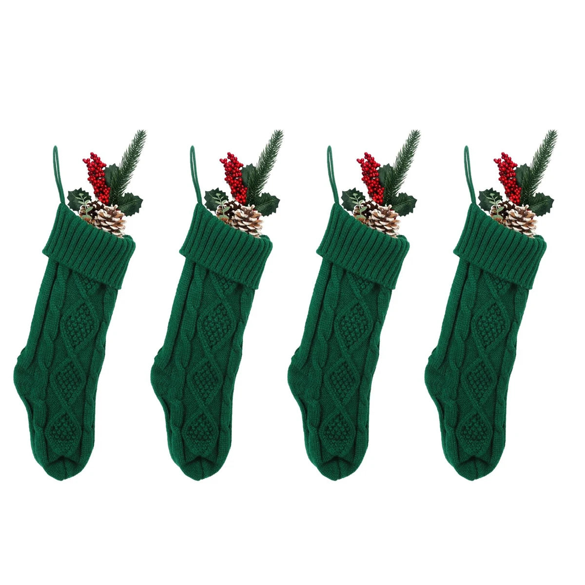 Lot de Chaussettes Décoratives Noël Vertes