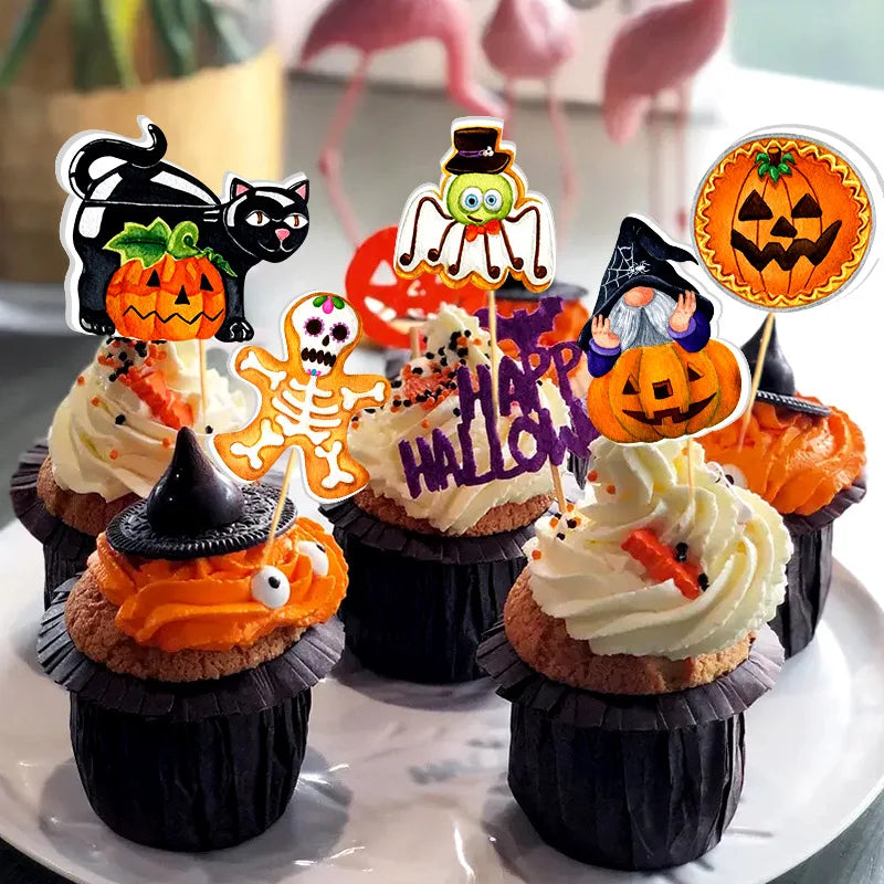 Lot de Cupcake Toppers Halloween Fun