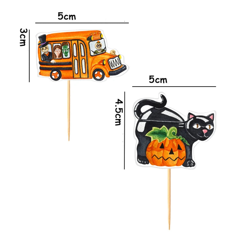 Lot de Cupcake Toppers Halloween Fun rigolo
