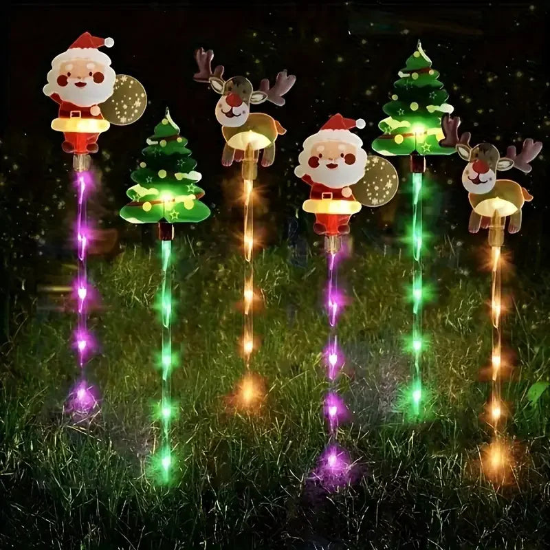 Lot de Lampes Led Solaires Motifs Noël Stylé