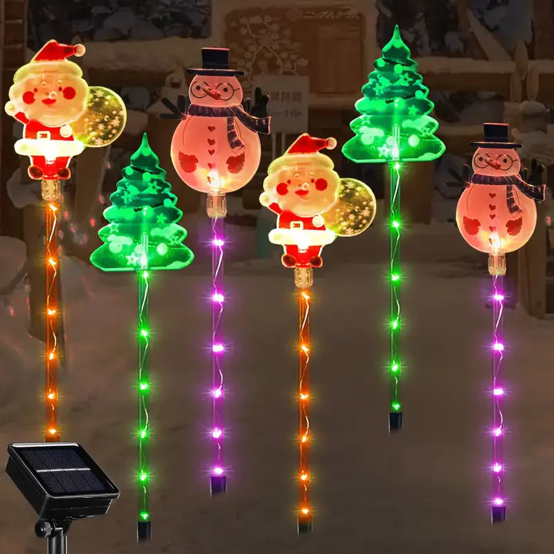 Lot de Lampes Led Solaires Noël Jardin Design