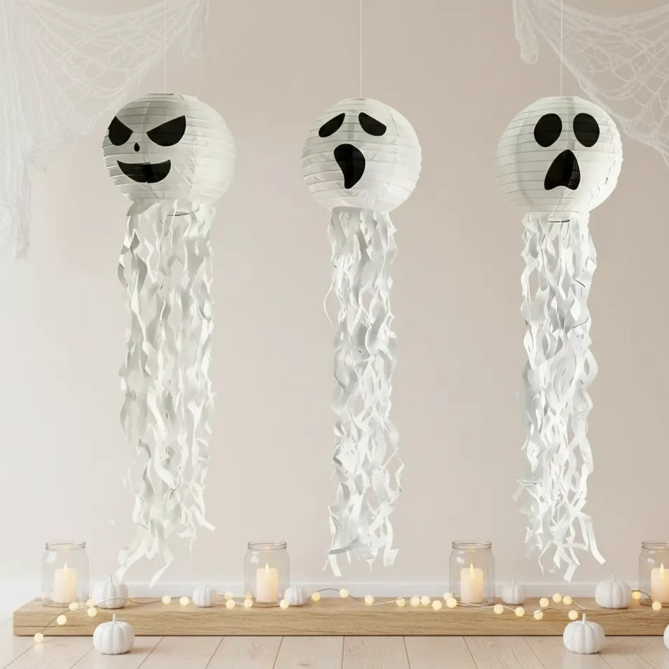 Lot de Lanternes Fantômes en Papier