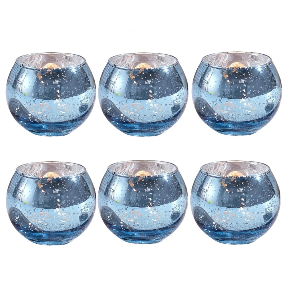 Lot de Photophores Elégants Bleus