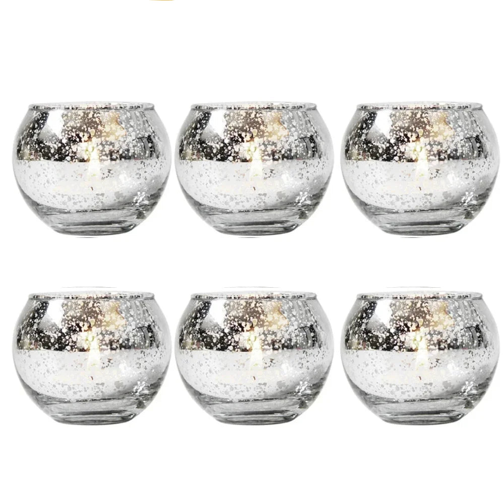 Lot de Photophores Noël Design Argentés chic