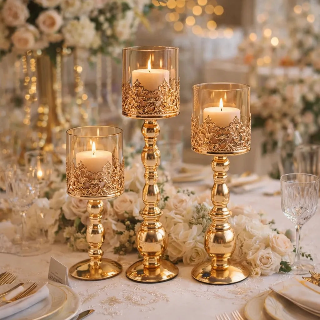 Lot de Photophores Vintage en Métal