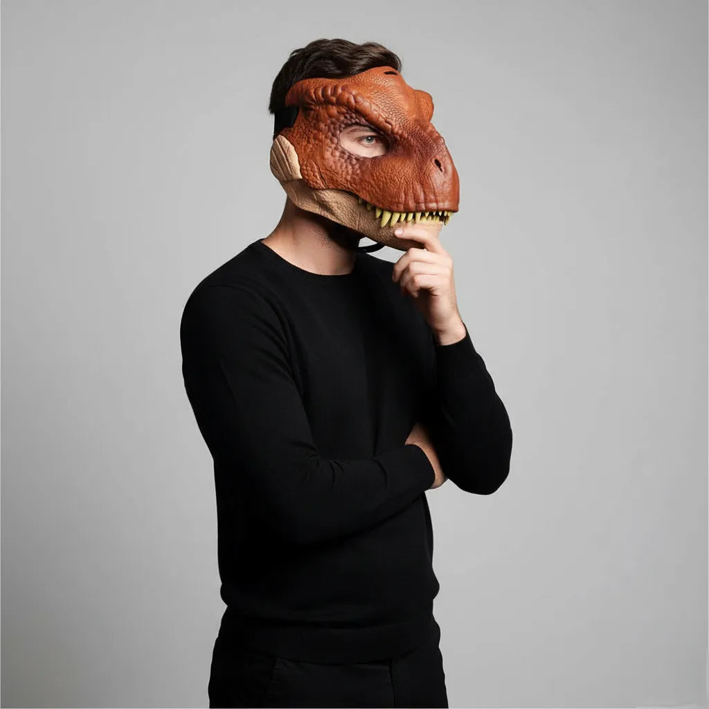 Masque Dinosaure Marron