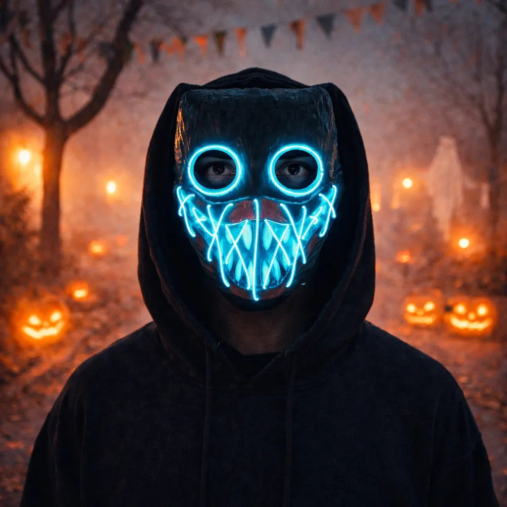 Masque Halloween Visage Effrayant LED