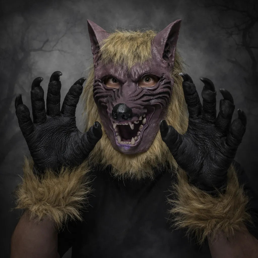 Masque et Gants de Loup Halloween
